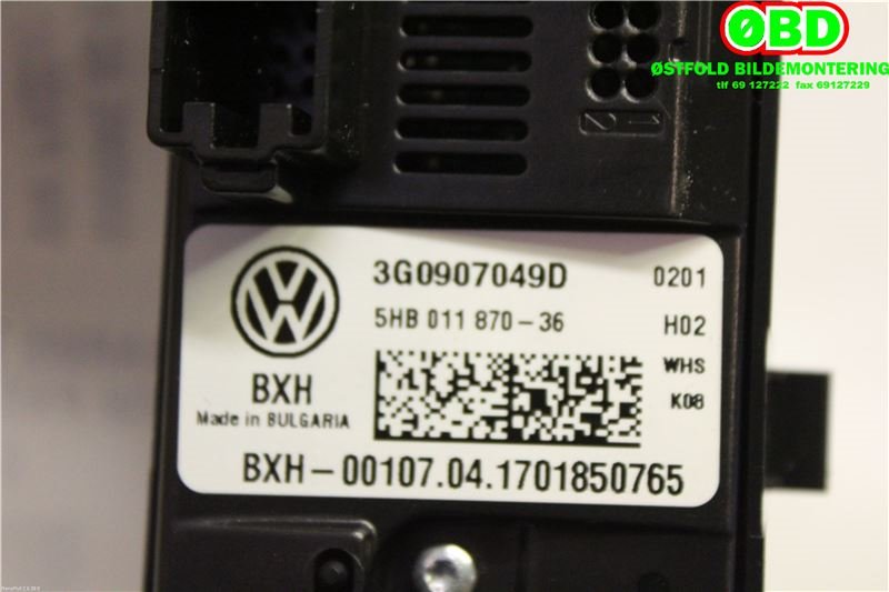 Varmeapparat betjening til VW Passat 2015-2019 (Fase 1) (B8) (B8) (VOLKSWAGEN|3G0 907 049 D||3G0907049D)