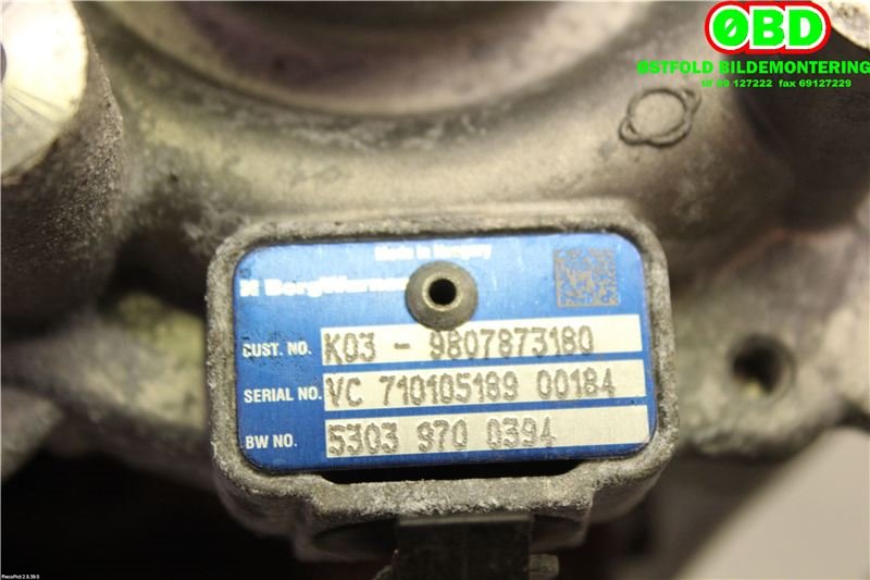 Turbo til Toyota Proace 2016-->> (Type II)  (TOYOTA||9807873180)