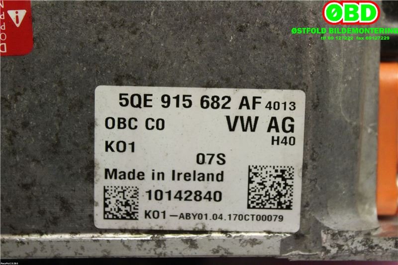 Batterilader (OBC - On Board Charger) til VW Passat 2015-2019 (Fase 1) (B8) (B8) (VOLKSWAGEN|5QE 915 682 BG||5QE915682AF)