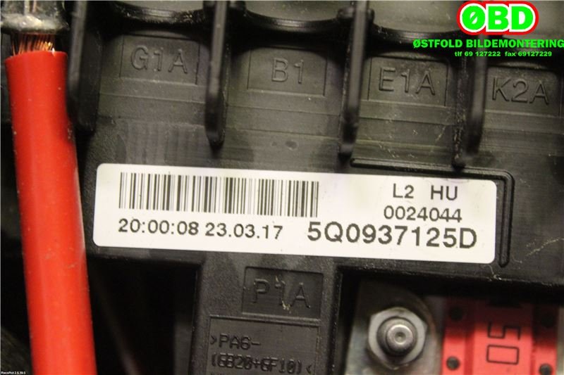 Sikringsboks til VW Passat 2015-2019 (Fase 1) (B8) (B8) (VOLKSWAGEN|5Q0 937 125 D||5Q0937125D)