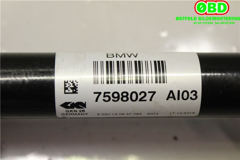 Drivaksel venstre foran til BMW X3 2010-2017 (F25) (F25) (|31607619657|7598027)