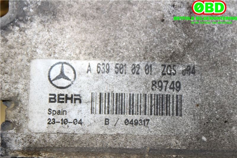 Intercooler til Mercedes Vito/Viano 2004-2010 (Fase 1) (W639) (W639) (MERCEDES|A 639 501 02 01||6395010201)