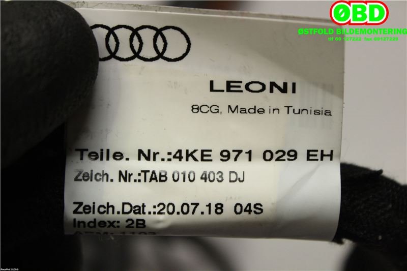 Ledningsnett til Audi e-tron 2018-->> (AUDI ETRON|4KE 971 029 FH||4KE971029EH)