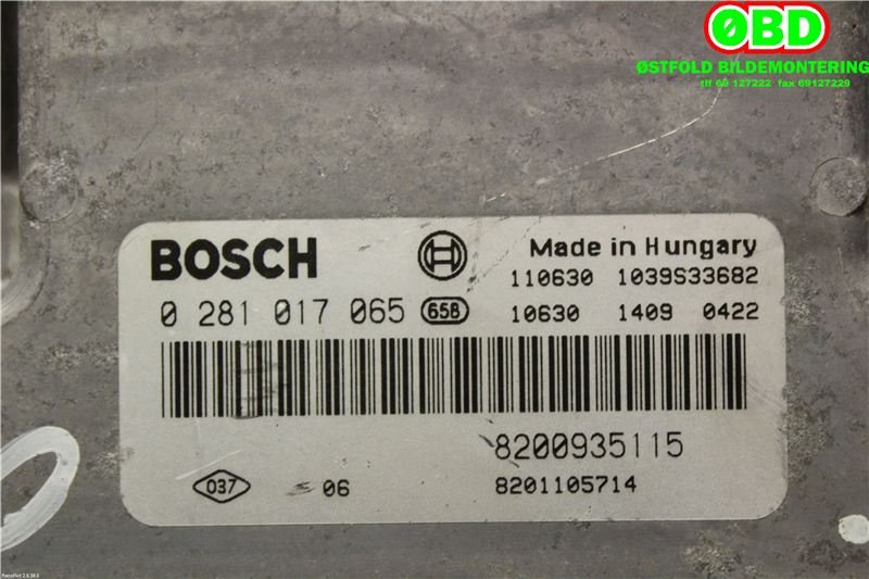 Styreenhet motor til Renault Trafic 2006-2014 (RENAULT|8201105714|0281017065)