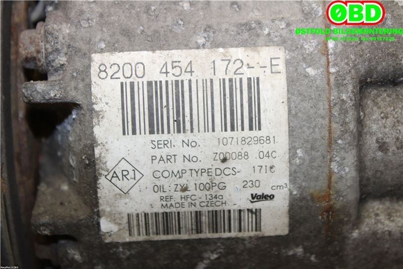 Aircondition kompressor til Renault Trafic 2006-2014  (RENAULT|8200454172|)
