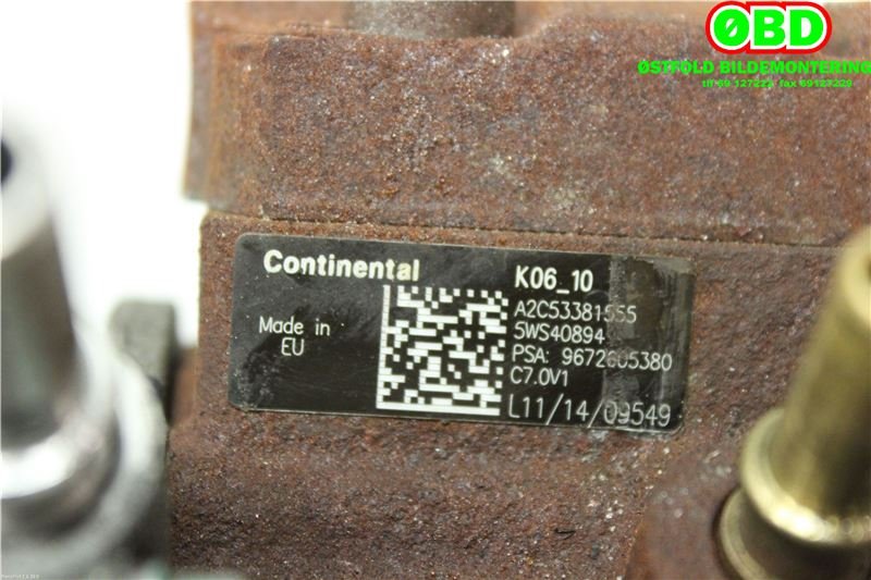 Dieselpumpe til Peugeot 508 2011-2014 (Type I, Fase 1)  (PEUGEOT|1920RY||9672605380)
