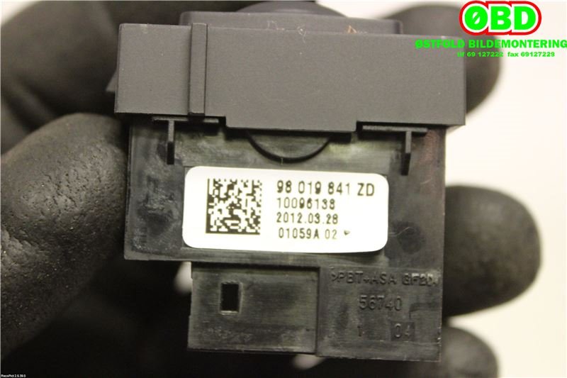 Bryter setevarme til Peugeot 508 2011-2014 (Type I, Fase 1)  (PEUGEOT|98019841ZD|)