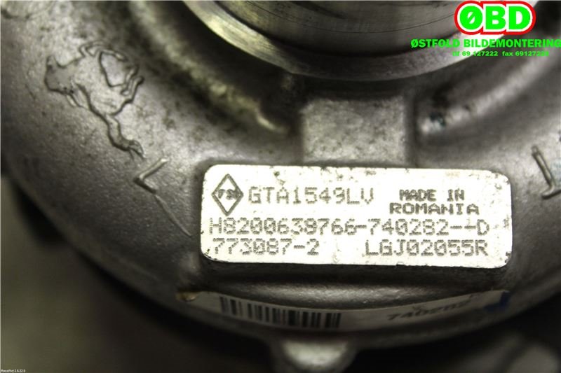 Turbo til Nissan Qashqai 2010-2014 (Type I, Fase 2)  (|8200638766)