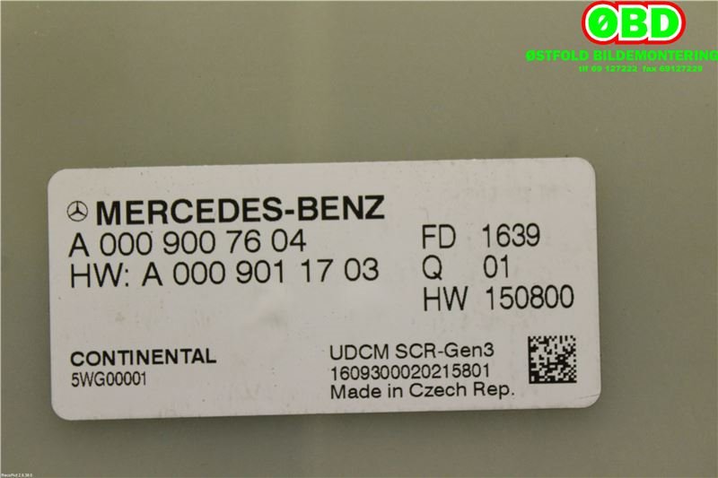 Styreenhet diverse til Mercedes E-Klasse 2016-2023 (W213) (W213) (MERCEDES|A 000 900 76 04||0009007604)