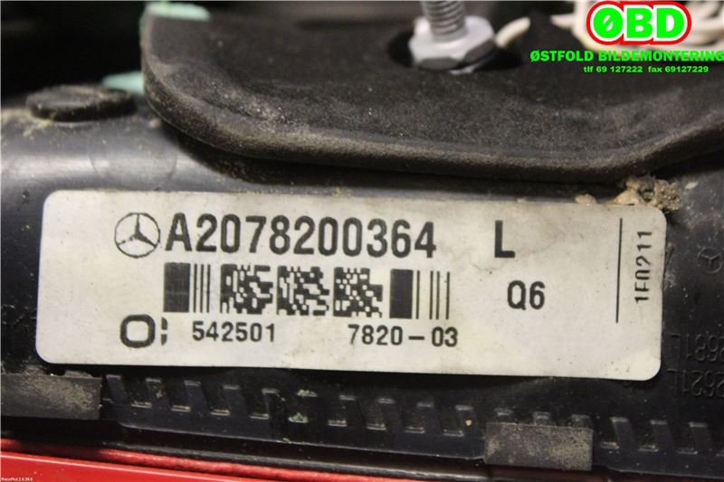 Baklykt venstre indre til Mercedes E-Klasse, Coupe/Cab 2009-2013 (Fase 1) (C207) (C207) (MERCEDES|A 207 820 03 64||2078200364)