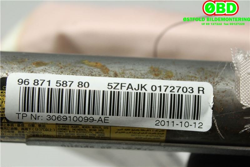 Airbag gardin venstre til Citroën C4 2011-2017 (Type II)  (CITROEN|821601|9687158780)
