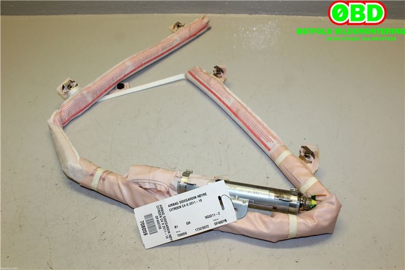 Airbag gardin høyre til Citroën C4 2011-2017 (Type II) (CITROEN|821602|9687158680)