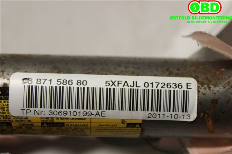 Airbag gardin høyre til Citroën C4 2011-2017 (Type II) (CITROEN|821602|9687158680)