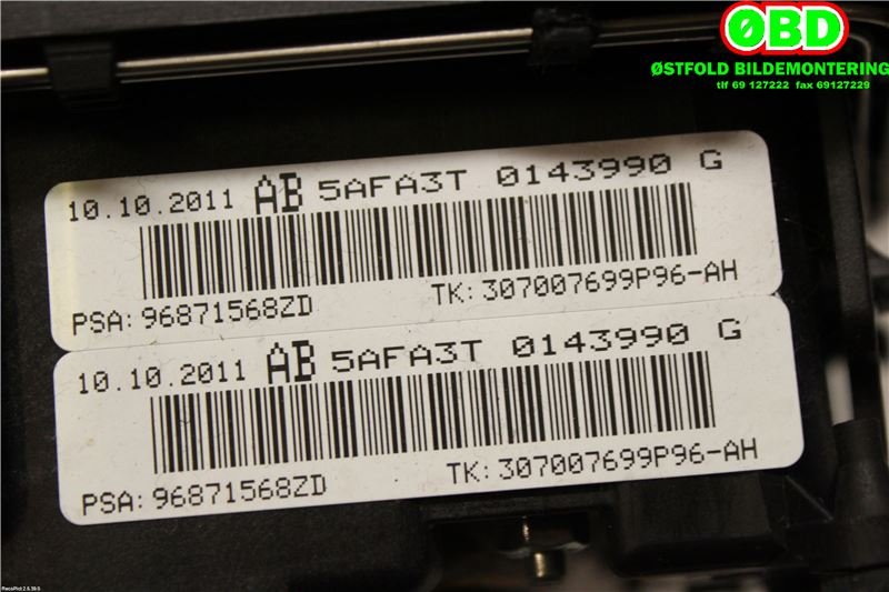 Airbag rattpute til Citroën C4 2011-2017 (Type II)  (CITROEN|4112QF|16719701ZD|96871568ZD)
