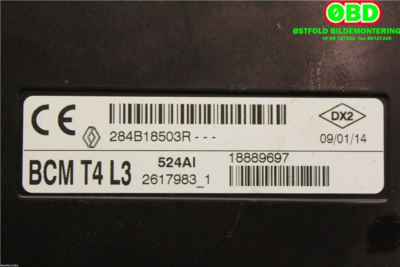 Styreenhet diverse til Renault Captur 2013-2020 (Type I)  (RENAULT||284B18503R)