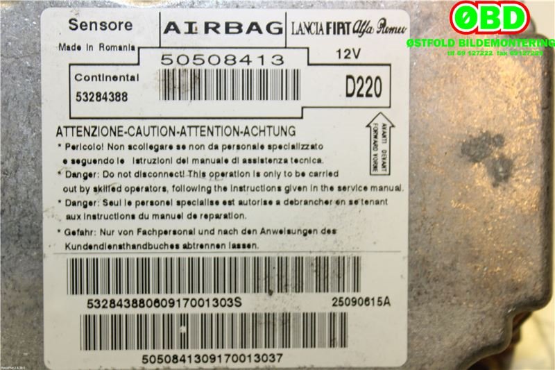 Airbag elektronikk til Alfa Romeo MiTo 2008-2016  (ALFA ROMEO|50508413|)