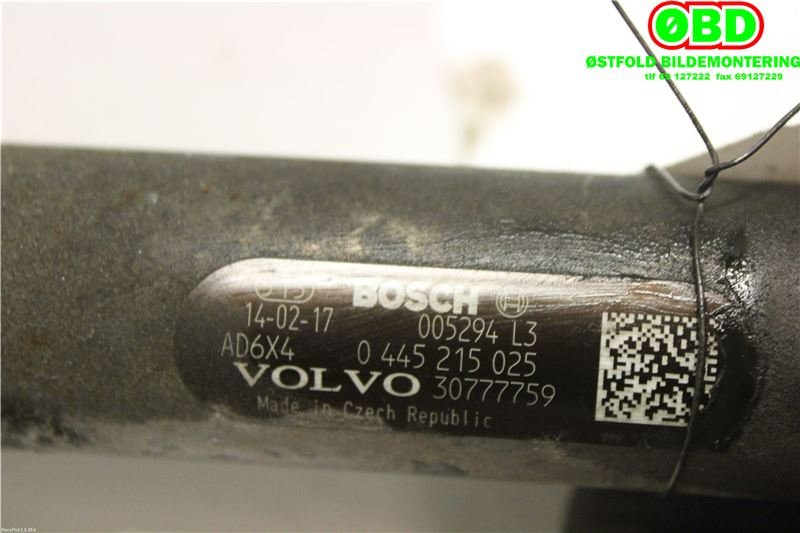 Dyseskinne (fuelrail) til Volvo XC60 2014-2017 (Type I, Fase 2)  (VOLVO|30777759|0445215025)
