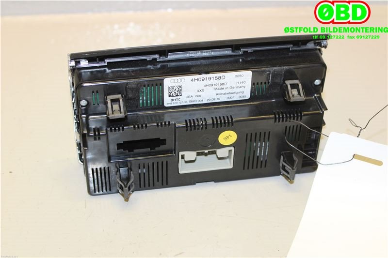 Varmeapparat betjening til Audi A8 2010-2013 (Type III, Fase 1)  (AUDI|4H0 919 158 D||4H0919158D)