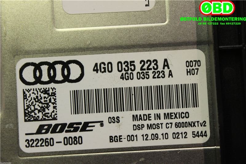 Bilstereo forsterker til Audi A8 2010-2013 (Type III, Fase 1) (AUDI|4G0 035 223 A||4G0035223A)