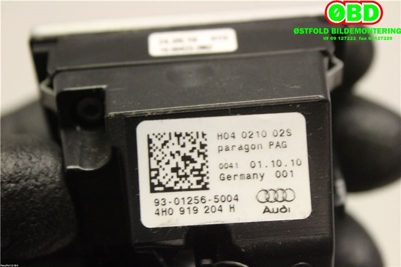 Instrument klokke til Audi A8 2010-2013 (Type III, Fase 1)  (AUDI|4H0 919 204 H|4H0 919 204 Q|4H0919204H)