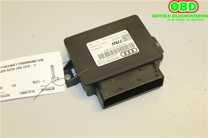 Styreenhet elektrisk parkbrems (EPB - Electric Parking Brake) til Audi A8, 2010-2013 (Type III, Fase 1)  (AUDI|4H0 907 801 C)