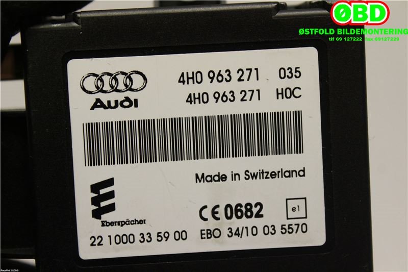 Styreenhet diverse til Audi A8 2010-2013 (Type III, Fase 1) (AUDI|4H0 963 271|4H0 963 271 C|4H0963271)