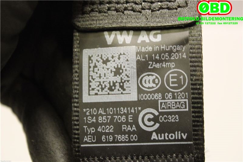 Airbag beltestrammer til VW E-Up 2013-2019  (VOLKSWAGEN|1S4 857 706 E||1S4857706E)