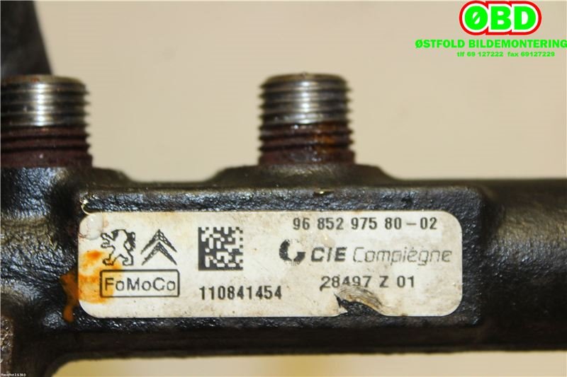 Dyseskinne (fuelrail) til Volvo V60 2010-2013 (Type I, Fase 1)  (VOLVO|31422169||9685297580)