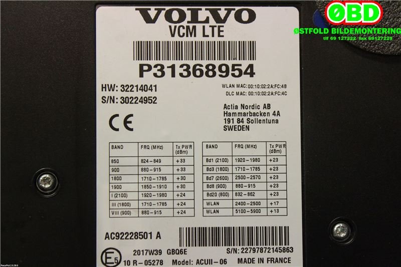 Styreenhet diverse til Volvo XC90 2015-2025 (Type II)  (|36011549)