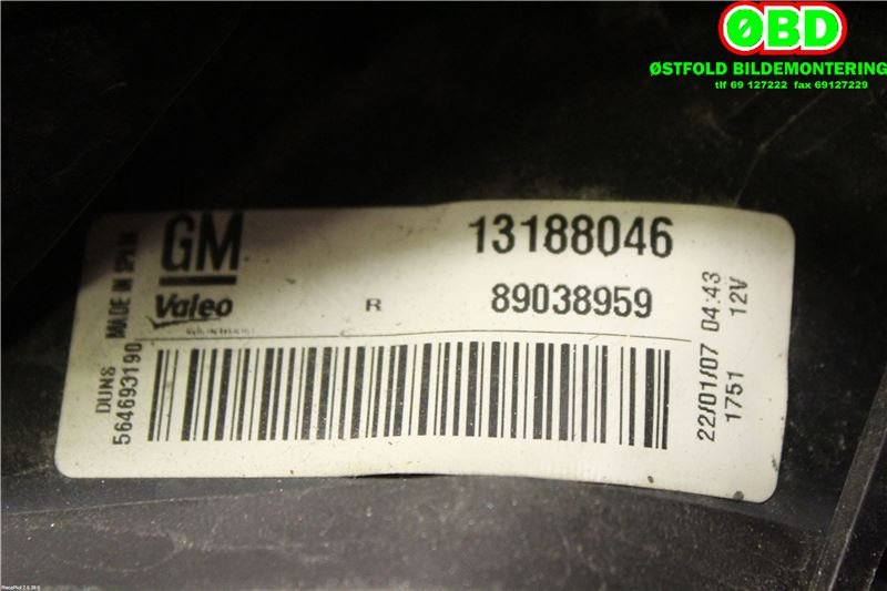 Baklykt høyre til Opel Corsa D 2006-2014  (OPEL|93189097|1222137|13188046)