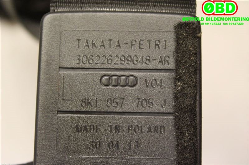 Airbag beltestrammer til Audi A4 2007-2014 (Type IV) (B8) (B8) (AUDI|8K1 857 705 J||8K1857705J)