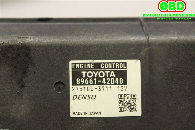 Styreenhet motor til Toyota RAV4 2006-2009 (Type III, Fase 1)  (TOYOTA|8966142D40|2751003711)