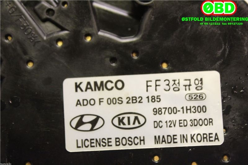 Viskermotor bakrute til Hyundai Ix35 2010-2015  (HYUNDAI|987001H300|)