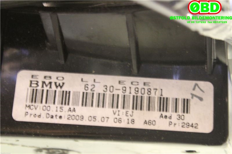 Multimedia display (MCU - Media Controller Unit) til BMW 5-Serie 2003-2010 (E60/E61) (E60/E61) (BMW|62 30 9 190 871|)