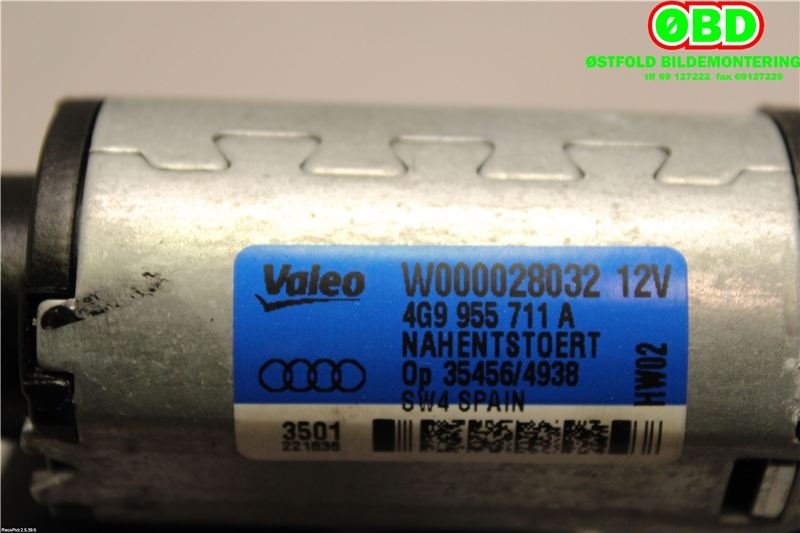 Viskermotor bakrute til Audi A6 2011-2014 (Type IV, Fase 1) (C7) (C7) (AUDI|8U0 955 711 A|4G9 955 711 C|4G9955711A)