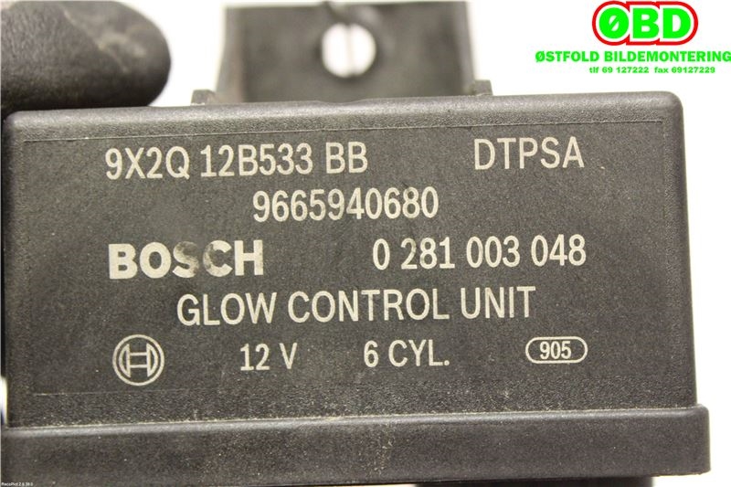 Rele gløde til Land Rover Discovery 2009-2017 (Type IV) (LAND-ROVER|LR014309|9665940680|9X2Q12B533BB)