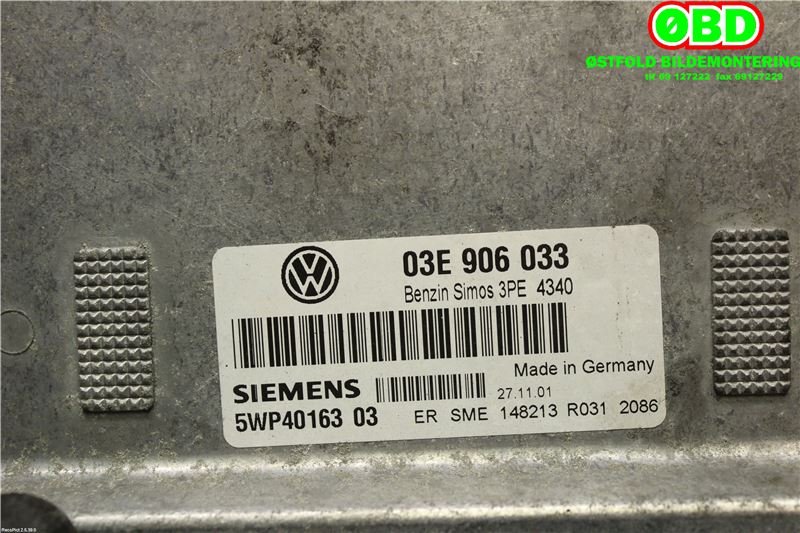 Styreenhet motor til VW Polo 2002-2005 (Type IV, Fase 1) (VOLKSWAGEN|03E 906 033||03E906033)