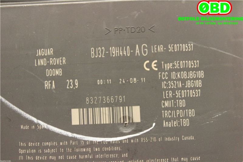 Styreenhet nøkkelfri/keyless til Land Rover Discovery 2009-2017 (Type IV) (LAND-ROVER||BJ3219H440AG)