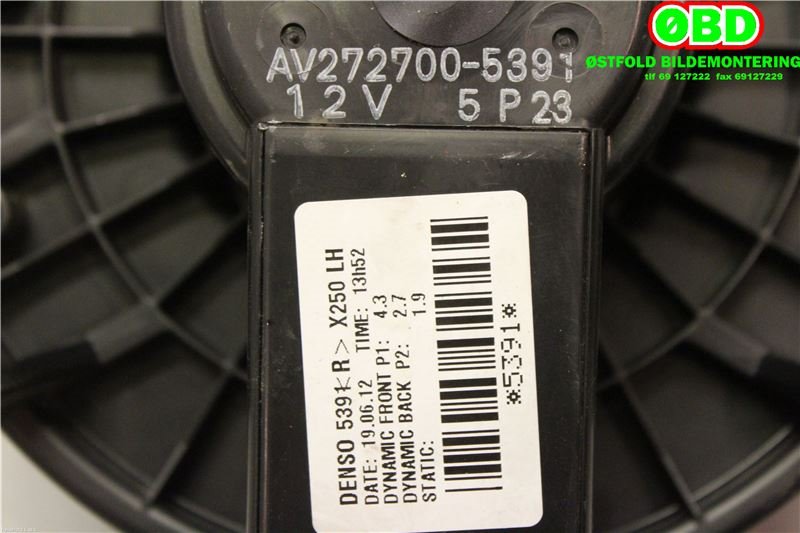 Varmeapparat motor til Jaguar XF 2008-2015 (X250) (X250) (JAGUAR|C2Z6519|AV2727005391|)