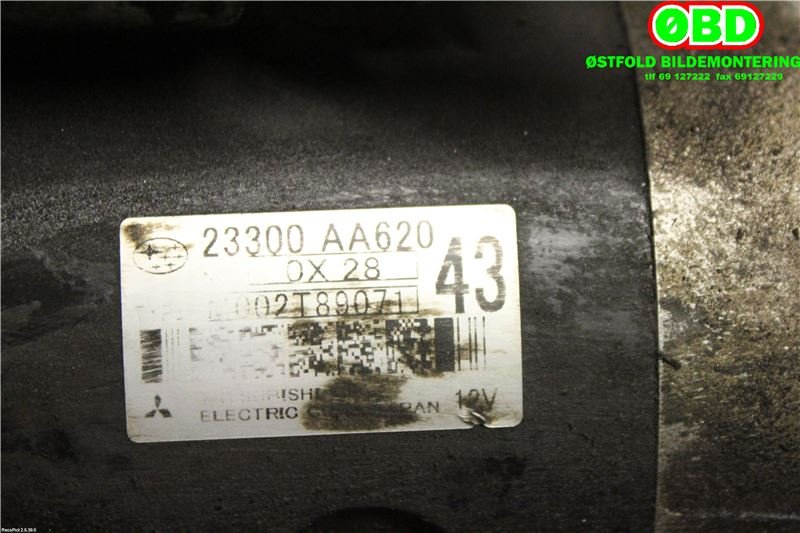Starter diesel til Subaru Impreza 2008-2012 (Type III)  (SUBARU|23300AA620|)