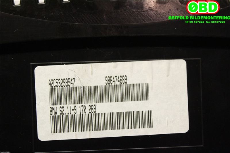 Instrumentpanel til BMW X5 2007-2013 (E70) (E70) (BMW|62109236818|62119170269)