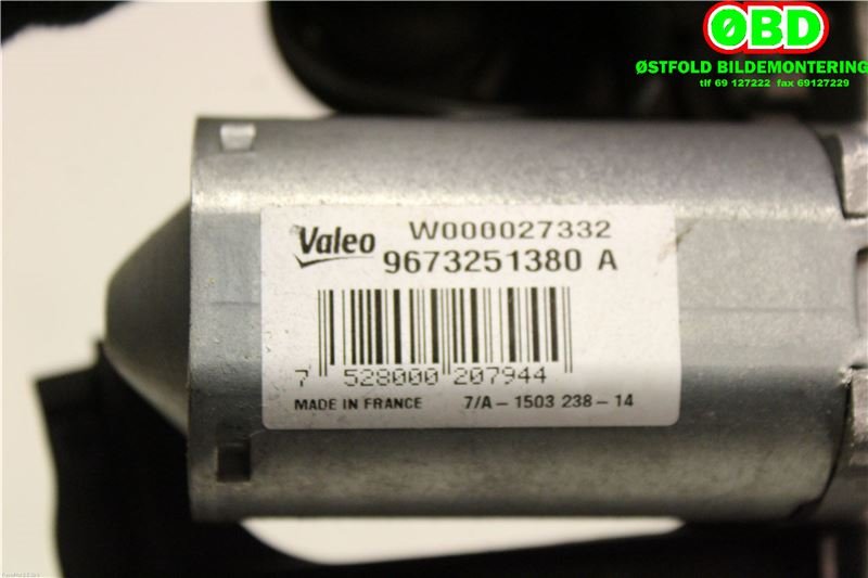 Viskermotor bakrute til Peugeot 208 2012-2019 (Type I) (PEUGEOT|96 732 513 80|W000027332|9673251380)