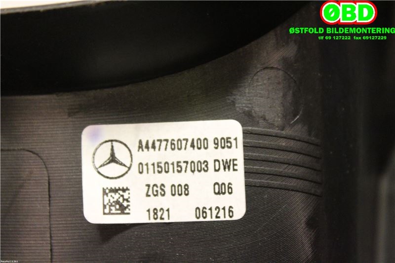 Dørhåndtak inv venstre til Mercedes Vito 2014-->> (W447) (W447) (MERCEDES|A 447 760 74 00||4477607400)