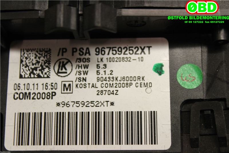 Bryter combi til Citroën C4 2011-2017 (Type II)  (CITROEN|6243C6|98199578ZD|96759252XT)