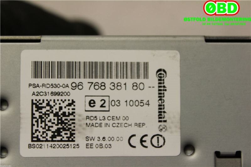 Bilstereo til Citroën C4 2011-2017 (Type II)  (CITROEN|6574SQ|1613842580|9676838180)