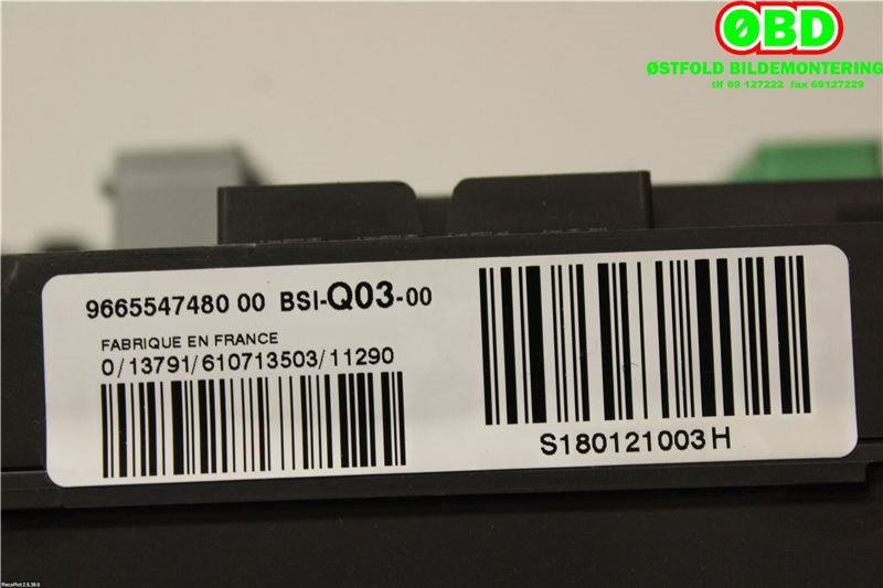 Sikringsboks til Citroën C4 2011-2017 (Type II)  (CITROEN|6580YR|9665547480)