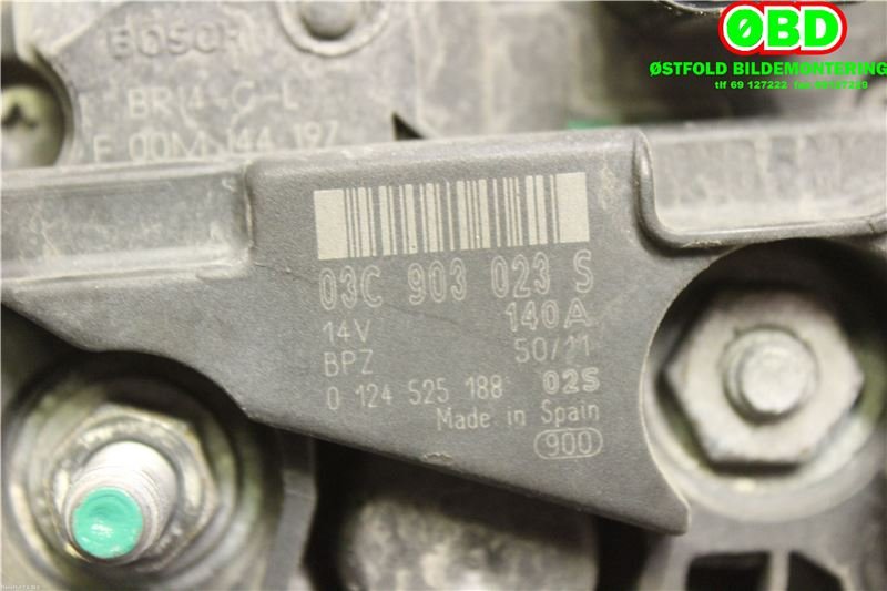 Dynamo til Audi A1 2010-2014 (Type I, Fase 1)  (AUDI|03C 903 023 S|03C 903 024 K|03C903023S)