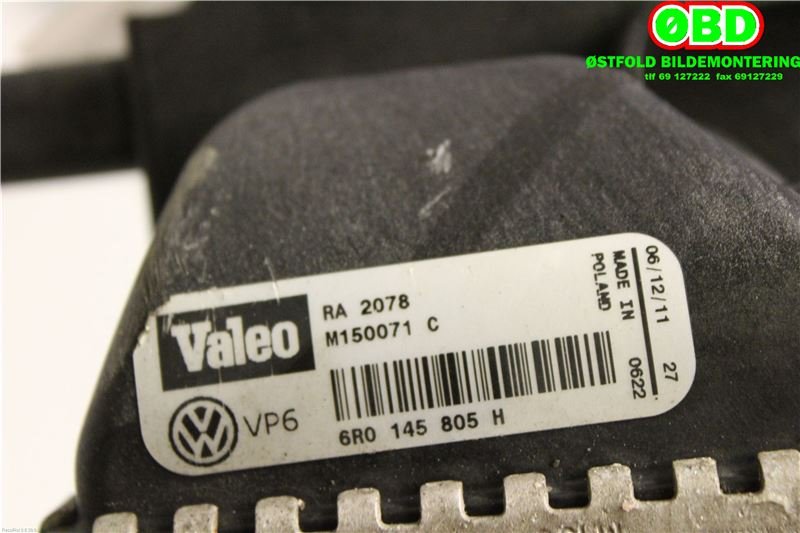 Intercooler til Audi A1 2010-2014 (Type I, Fase 1)  (AUDI|6R0 145 805 H||6R0145805H)