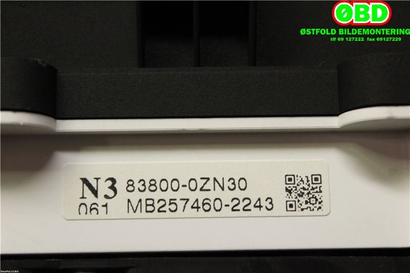 Instrumentpanel til Toyota Auris 2010-2012 (Type I, Fase 2)  (TOYOTA|838000ZN30|)