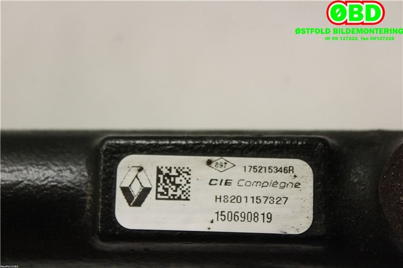 Dyseskinne (fuelrail) til Renault Kangoo 2008-2021 (Type II)  (RENAULT|175215346R|8201157327)